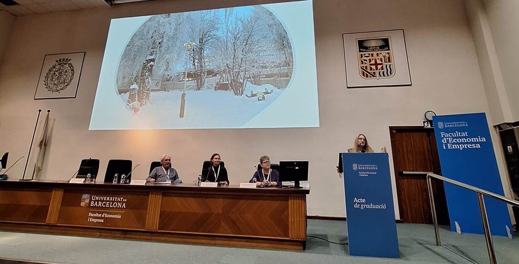 AECED Finland team member Susan Merilainen presents at Democrat conference in Barcelona